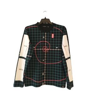 Hudson Outerwear Men's XL Shirt Black T-Shirt Grid Pattern Number Line Crewneck